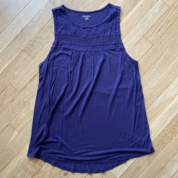 🍂CLEAROUT Purple Lace Embroidered Tank - Picture 2 of 10